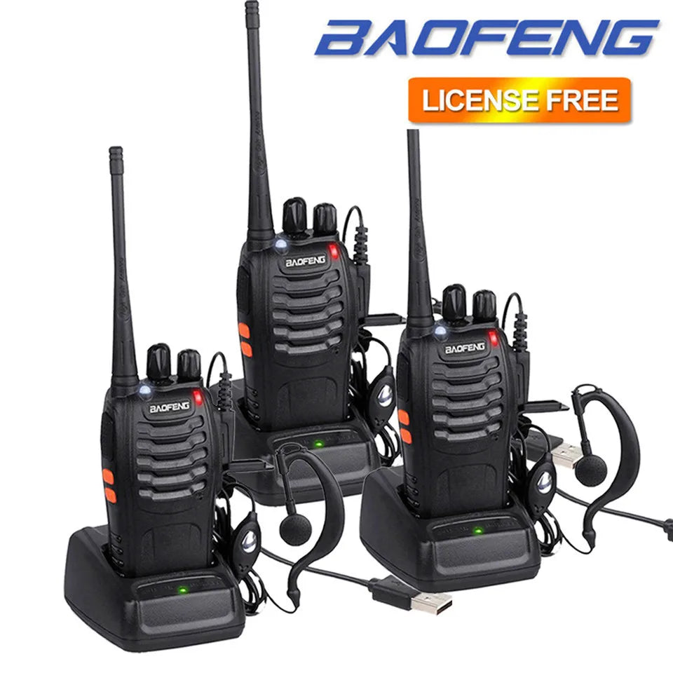 1-4 PCS Baofeng BF-888S UHF Walkie Talkie Long Range VOX Two Way Radio + Earpiece