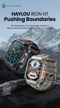 HAYLOU IRON N1 Smartwatchs 2.13’’ AMOLED Display 5ATM Waterproof Bluetooth Call Outdoor Sport Smart Watch 30 Days Battery Life