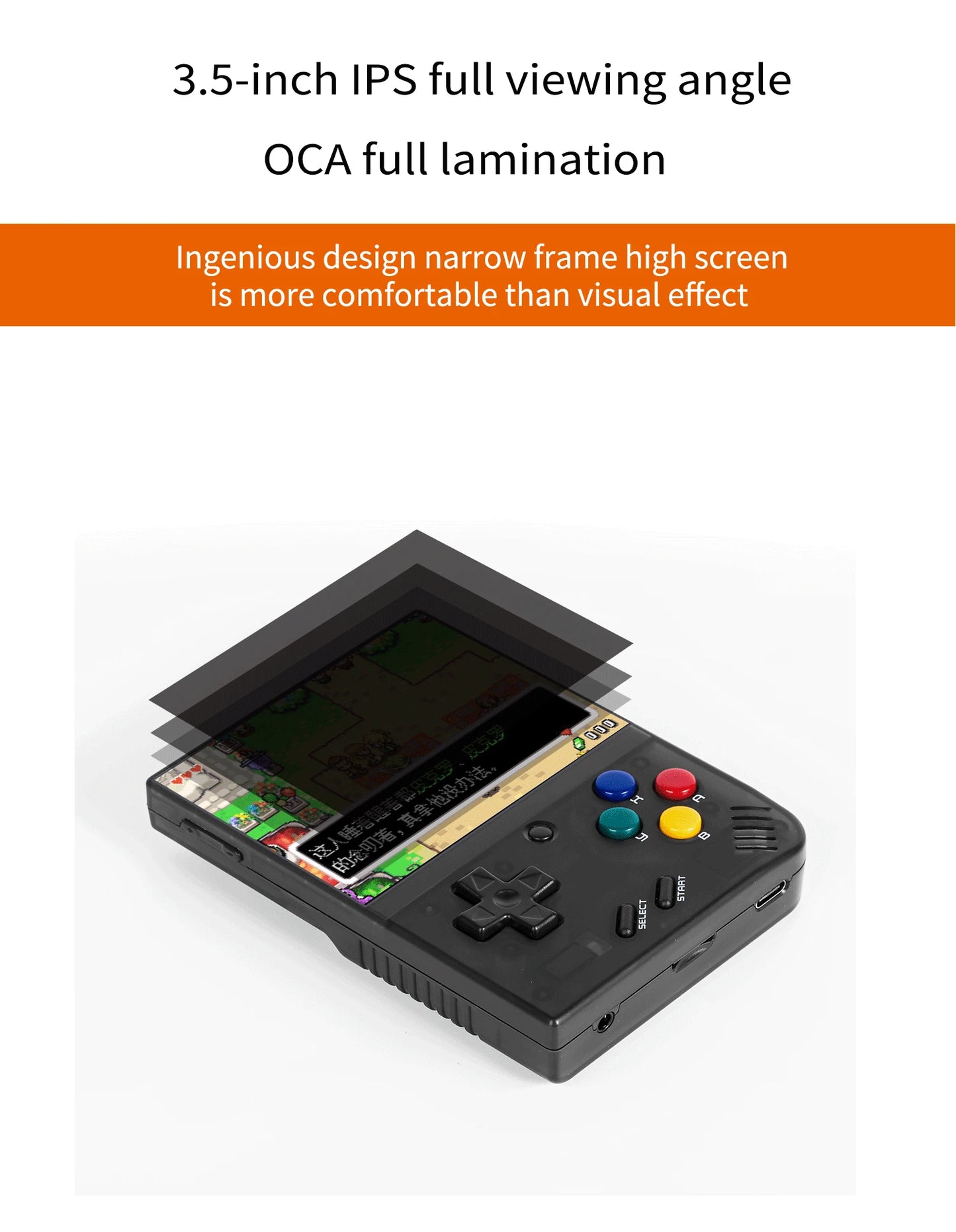 MIYOO Mini Plus Portable Retro Handheld Game Console 3.5''IPS HD Screen Linux System Mini + Classic Gaming Emulator Players Gift