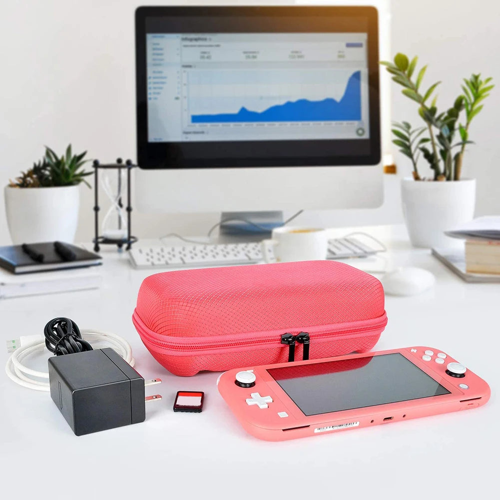 Storage Bag Nylon EVA Hard Game Console Protection Bag Thickened Shock Absorbing Double Compartment Dustproof for Switch Lite