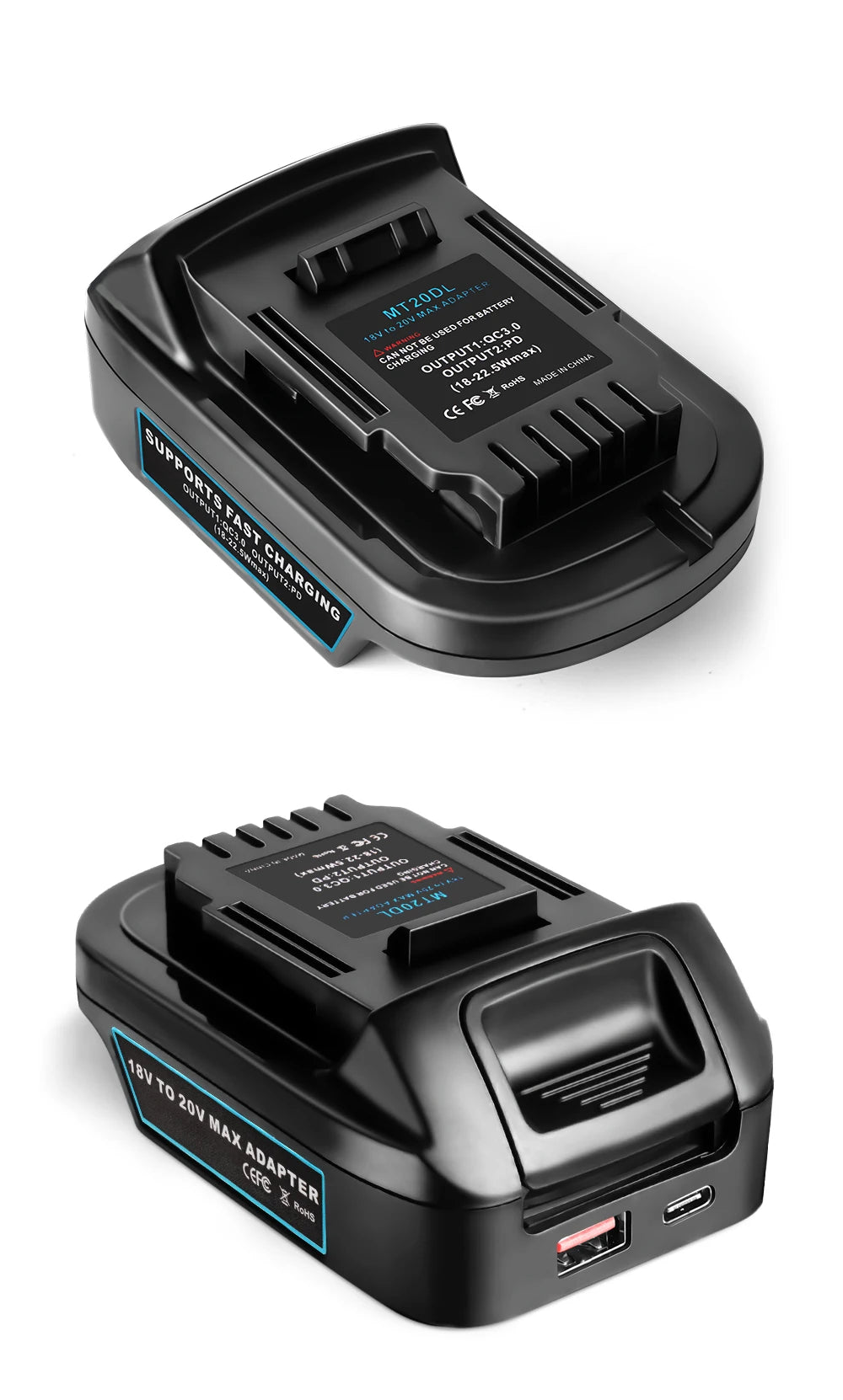 Waitley Battery Adapter for Makita 18V conversion compatible with Dewalt 18V / 20V Power Tool Batteries Accessories DCB200