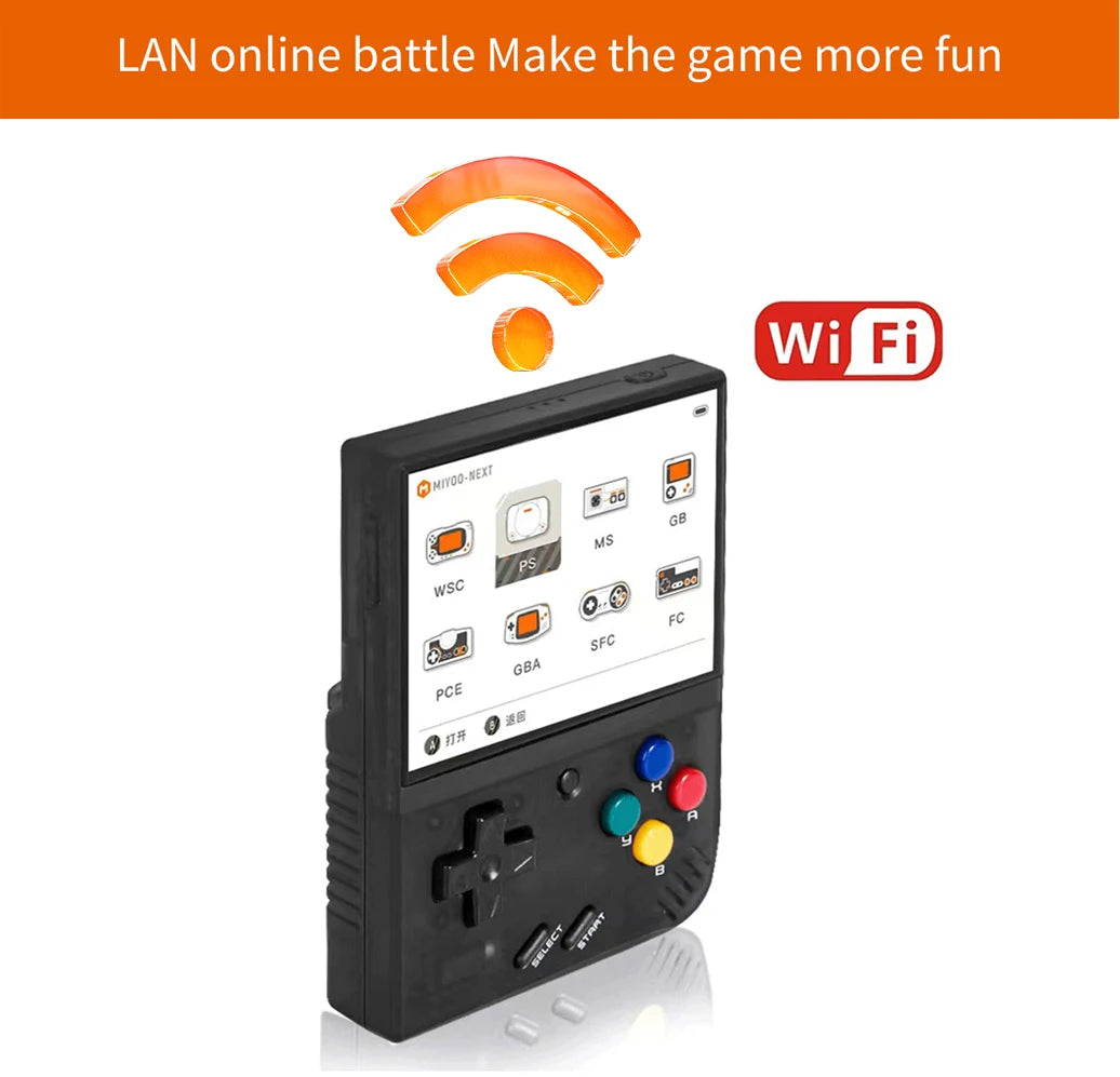 MIYOO Mini Plus Portable Retro Handheld Game Console 3.5''IPS HD Screen Linux System Mini + Classic Gaming Emulator Players Gift