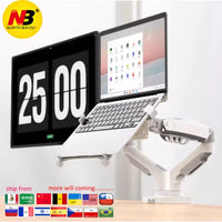 Northbayou F160-FP 10"-17" laptop mount 360 rotate 10"-27" air press full motion gas spring  10"-27" two monitor  clamp desk