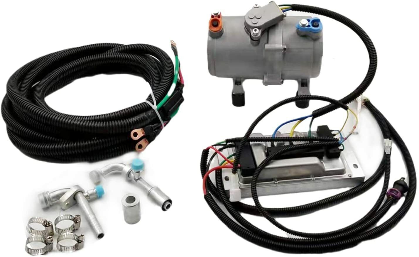 1Set Car Electric Air Conditioner A/C air Conditioning Compressor 12V 24V & Control Panel for Truck Bus Automotive Boat Tractor