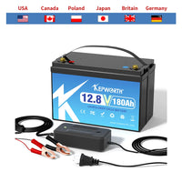 New 12V 180Ah Lithium Iron Phosphate Battery Upgraded BMS 6000 Cycles For RV Campers Golf Cart Off-Road Off-Grid Solar Wind