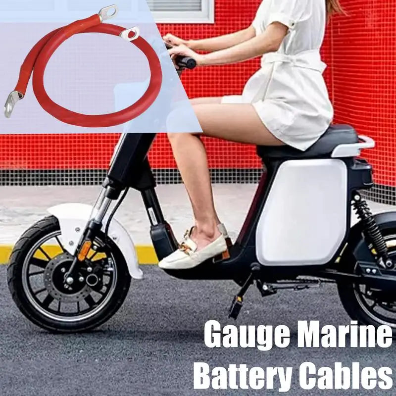 50CM Battery Inverter Cable With Terminals 4AWG Stranded Copper Cord Solar Power Connection Wire With Lug Car Accessories