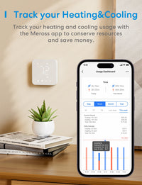Meross 2025 NEW Matter Smart US 24V Wi-Fi Thermostat Compatible Heating and Cooling Systems Shipping from US