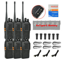 Baofeng 6Pcs BF 888S Walkie Talkie UHF 400 470MHz Long Range Two Way Ham Radios Transceiver for Hunting Hotel