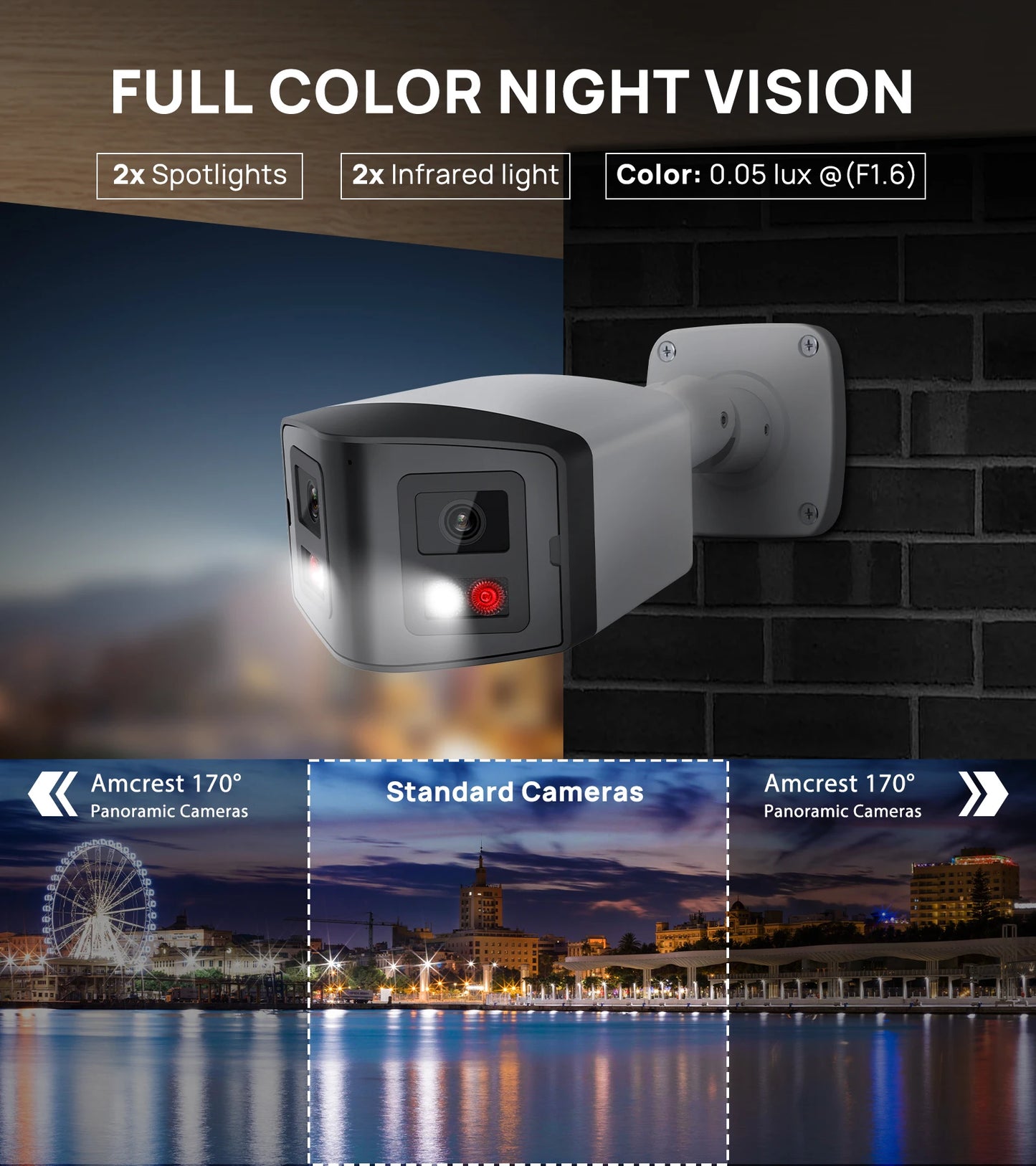 VIKYLIN 180° Panoramic View 4MP Dual-Lens PoE Security IP Camera CCTV Home Outdoor Video Surveillance POE Security camera Onvif