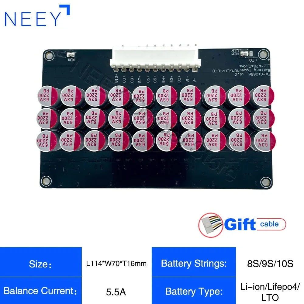 NEEY 5A Active Equalizer Balancer 3S 4S 5S 6S 7S 8S 9S 10S 11S 12S 13S 14S 15S 16S 17S Lifepo4/lipo/lto Battery Energy Capacitor