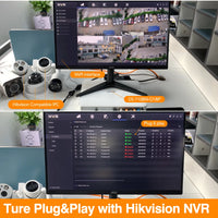 Hikvision Compatible 6/8MP Full Color Two-way Audio Turret IP Camera Vehicle Human Detection IP66 Outdoor Security Surveillance