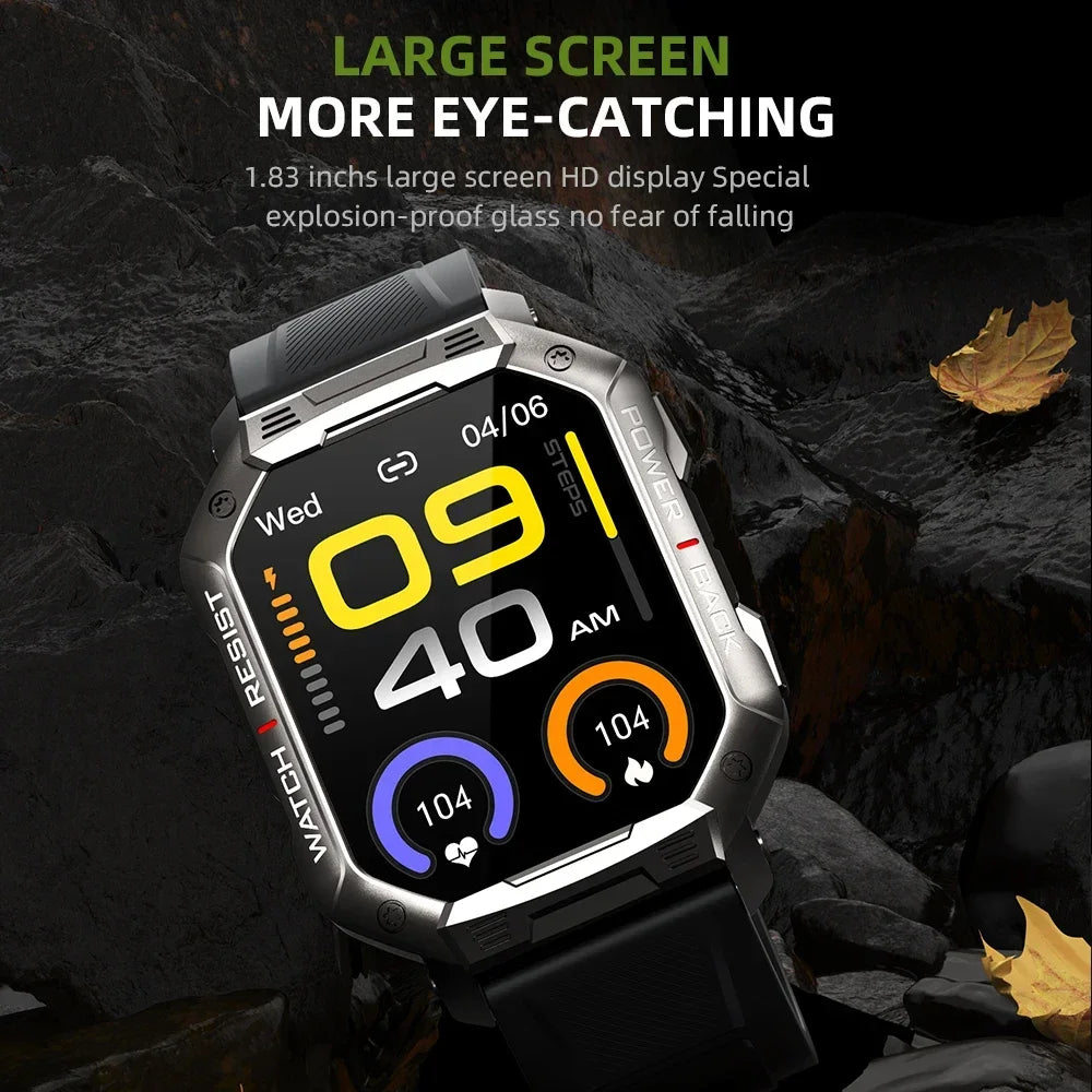 New KUMI U3 Pro Smart Watch 1.83'' Smartwatch Bluetooth Call 100+ Sport Heart Rate for Men Women Support IP68 Waterproof
