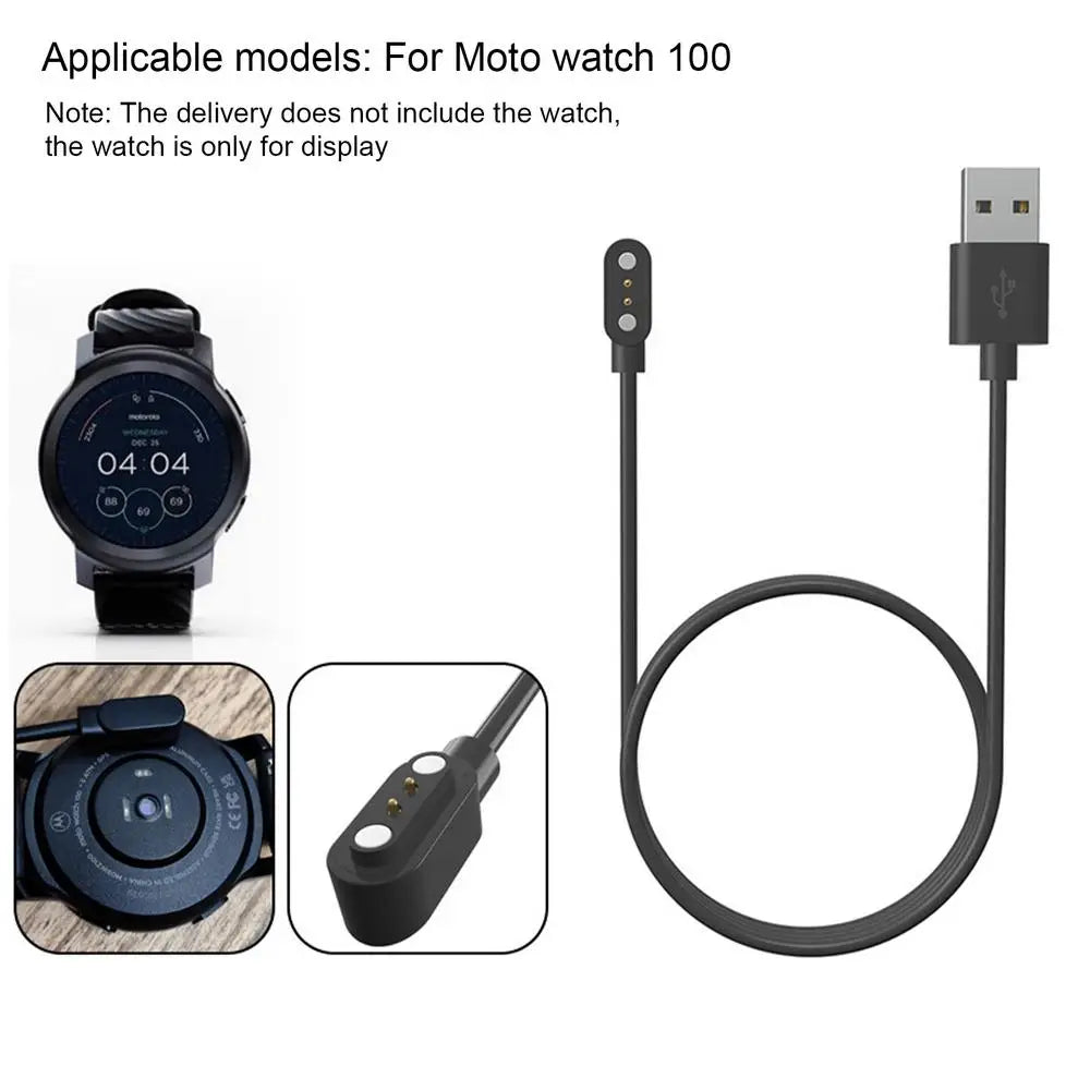 For MOTOROLA MOTO Watch100 Smartwatch Magnetic Charging Cable 100cm Charger Cord Smart Watch Charging Cable Overload Protection