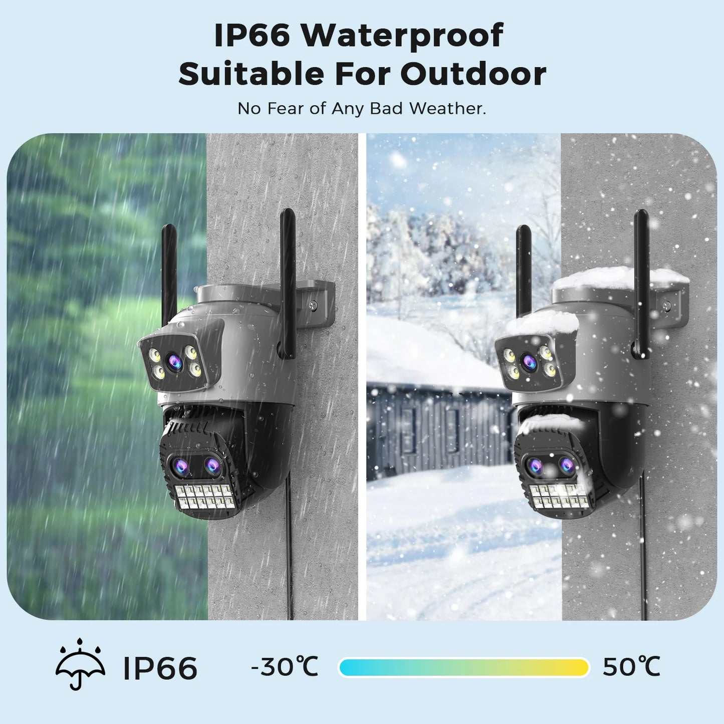 6K 15MP HD IP Camera Outdoor Three-Lens External WiFi Camera 4K 8MP Dual Screen Security PTZ Cam Auto Tracking Surveillance