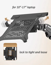 Northbayou F160-FP 10"-17" laptop mount 360 rotate 10"-27" air press full motion gas spring  10"-27" two monitor  clamp desk