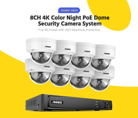 ANNKE 4K 8CH POE Network Video Surveillance System NVR Recorder With 8PCS 4PCS 8MP Audio Recording Security Ip Camera