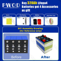 Lifepo4 Battery 320AH 3.2V Brand New 8000 Cycles Rechargeable Batteries DIY 12V 24V 48V RV EV Boat Golf Cart Yacht Van Cell Pack