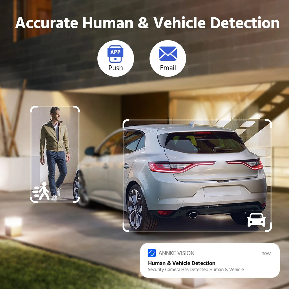 ANNKE 8MP Camera Security Dual Lens Human Detect Two Way Audio 180° Wide View Angle Panoramic Dual Lens Poe IP Camera