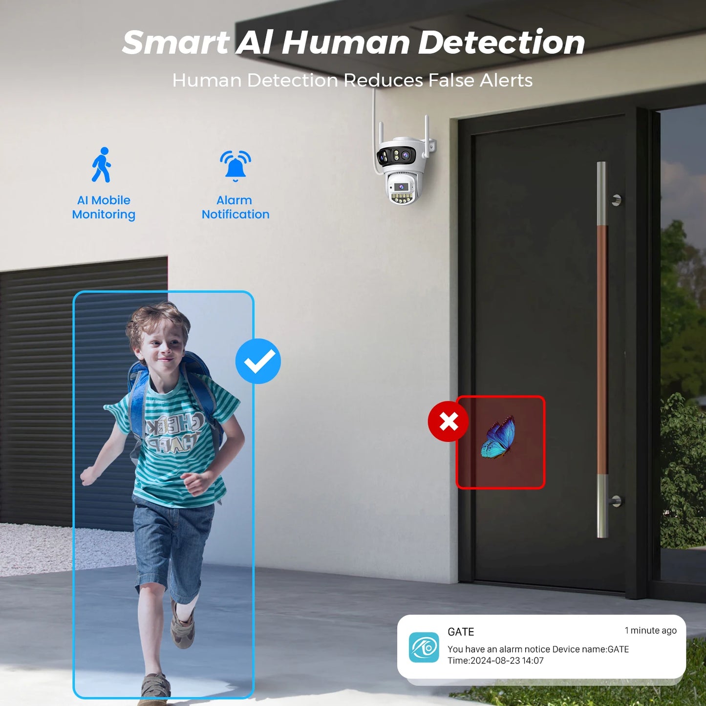 15MP 8K Wifi Camera Outdoor Three Lens Three Screens HD Wifi Security Camera Ai Human Detection PTZ 4K Home Surveillance Camera