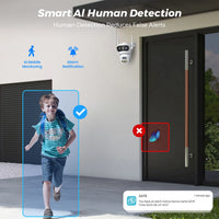15MP 8K Wifi Camera Outdoor Three Lens Three Screens HD Wifi Security Camera Ai Human Detection PTZ 4K Home Surveillance Camera