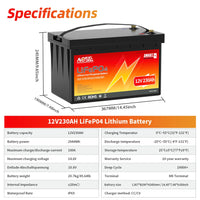 12V 100Ah 140Ah 168Ah 200Ah 300Ah LiFePO4 Battery 12.8V Lithium Iron Phosphate Battery Built-in BMS Deep Cycle for Solar Boat