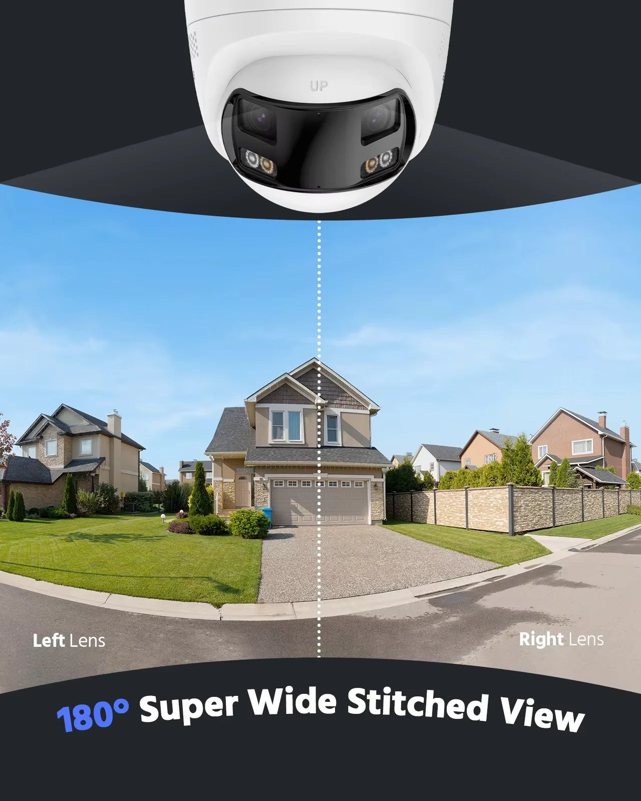 ANNKE 4K Camera Security Panoramic Human Detect Security Camera Two Way Audio 180° Wide View Angle Dual Lens Poe IP Camera