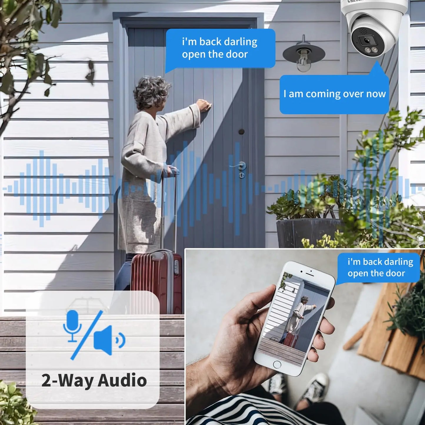 Hikvision Compatible 6/8MP Full Color Two-way Audio Turret IP Camera Vehicle Human Detection IP66 Outdoor Security Surveillance
