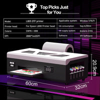 US EU Stock DTF Printer A3 A4 For Epson XP600 L805 DTF Printer uv dtf printer A3 Directly To Film t shirt Printing Machine