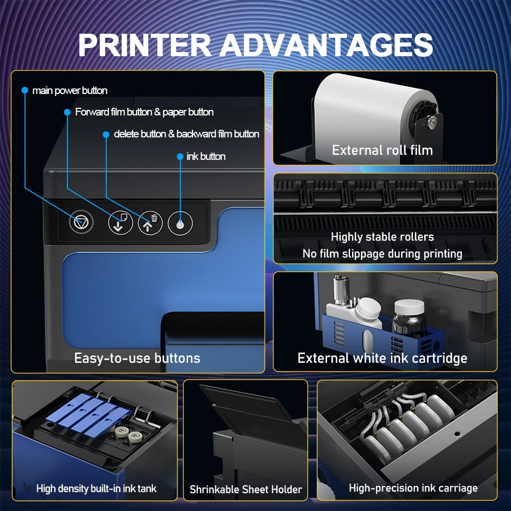 Colorsun DTF Printer Impressora A4/A3 Direct to Film T-Shirt Printing Machine Digital Inkjet DTF Printers For T-Shirt Hoodies