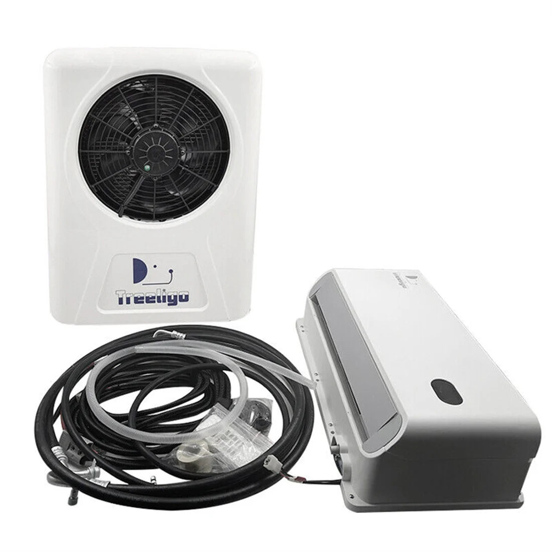 Treeligo 10500BTU Car Electric Parking Cooling Air Conditioner 12V/24V Split Air AC Unit for Truck Caravan Camper Van RV