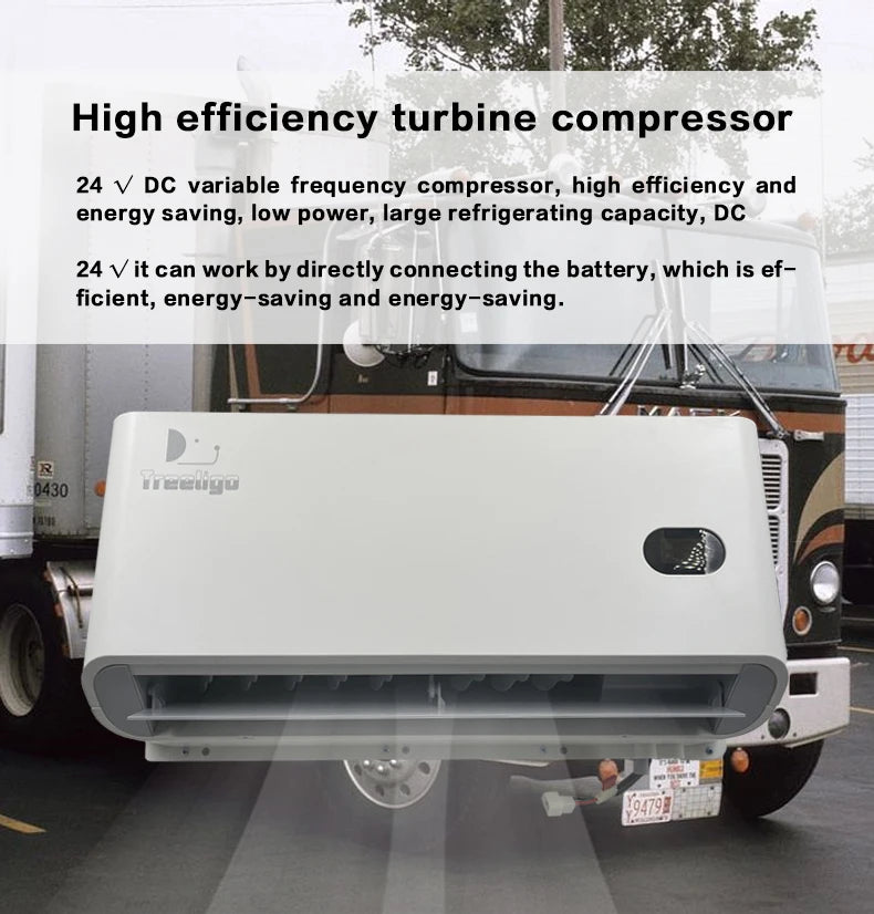 Treeligo 10500BTU Car Electric Parking Cooling Air Conditioner 12V/24V Split Air AC Unit for Truck Caravan Camper Van RV