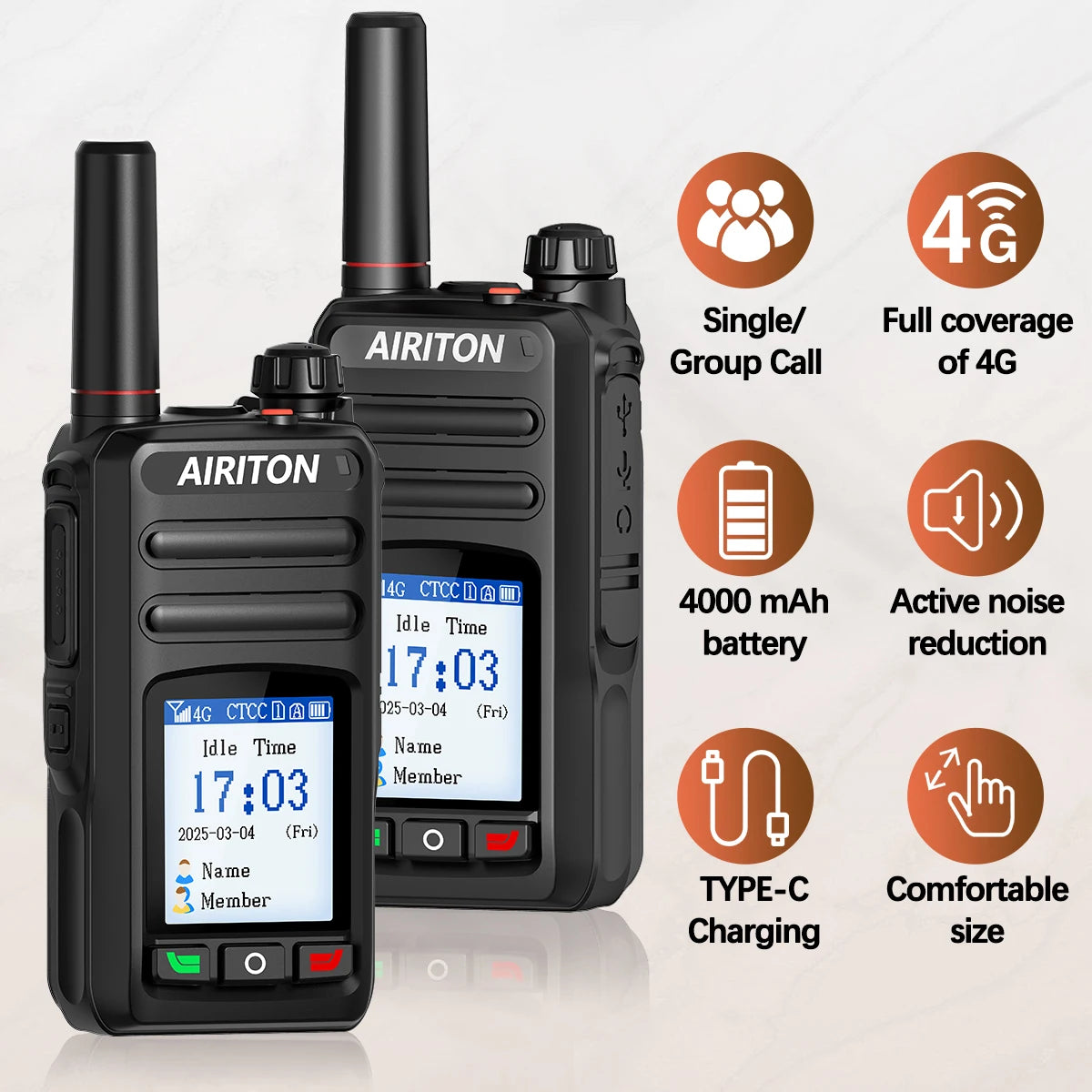 2X AI-G7 Global Network POC Radio Walkie Talkie 4G WiFi Unlimited Range Type-C Long Range Sim Card Two Way Radio for Hunting