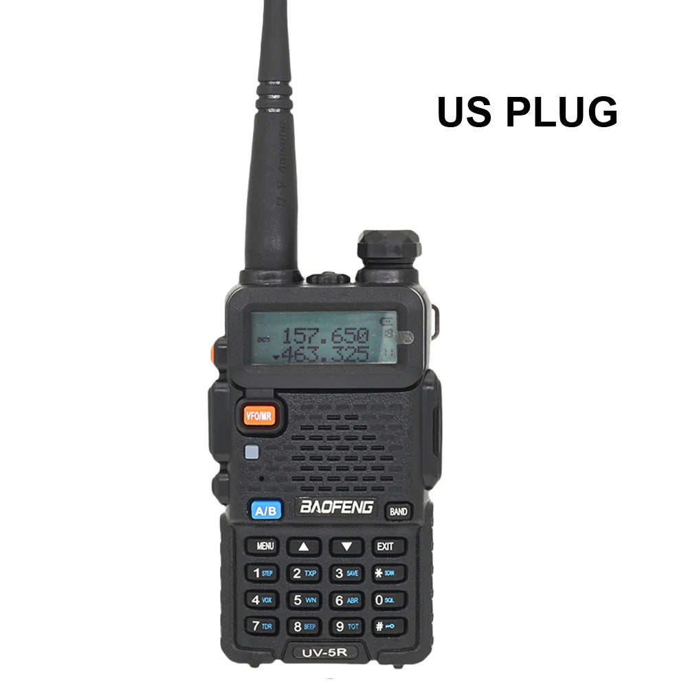 UV-5R Walkie Talkie 5W Dual Band Two Way Radio Commutator VHF/UHF 136-174MHz &400-520MHz Handheld Station Receiver Ham Radio Set