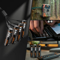 EBL Rechargeable 1.5V AA 3500mWh Lithium Batteries with USB Cable Li-ion Battery 1600+ Cycles For Remote Control Toy