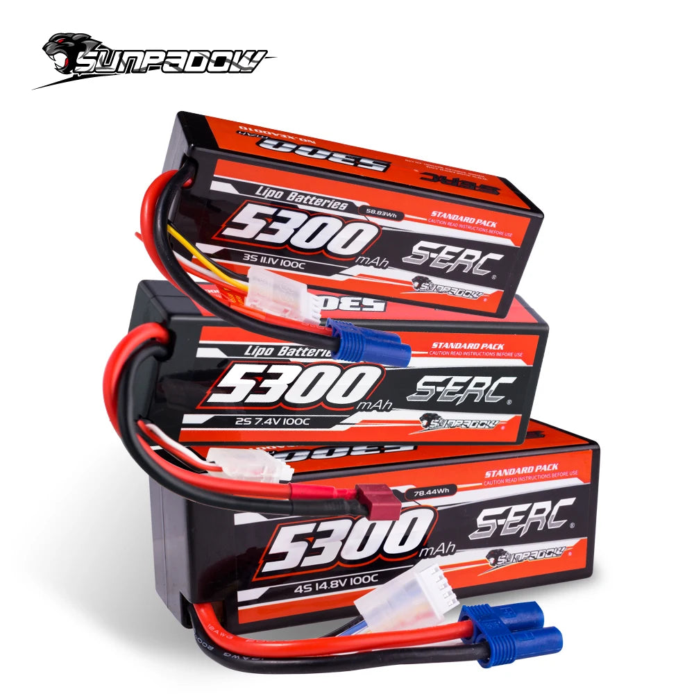 SUNPADOW Lipo Battery 5300mAh 2S 3S 4S 7.4V 11.1V 14.8V EC5 Plug 100C for RC Car Plane DJI Truck Tank Buggy Racing Boat Models