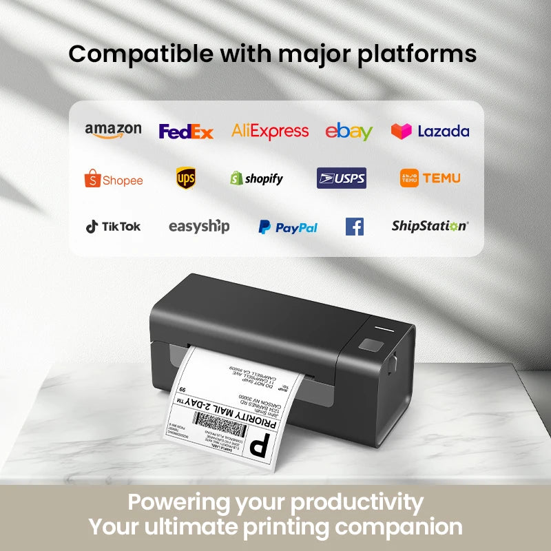 Bluetooth Thermal Label Printer Small Wireless Shipping Label Printer 4X6 inch Portable Maker Compatible with Various systems