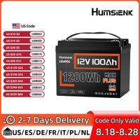 Humsienk LiFePO4 Lithium Battery 12V 100AH MAX With 100A BMS Protect Portable For Vans, RV, Golf Cart, Touring Car, Marine, etc