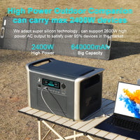 Camping Portable Power Station Solar Generator 1000W 2000W Lifepo4 Battery 220V AC Outlets Power Flexible Solar Panel Equipment