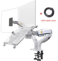 Northbayou F160-FP 10"-17" laptop mount 360 rotate 10"-27" air press full motion gas spring  10"-27" two monitor  clamp desk