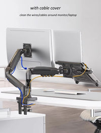 Northbayou F160-FP 10"-17" laptop mount 360 rotate 10"-27" air press full motion gas spring  10"-27" two monitor  clamp desk