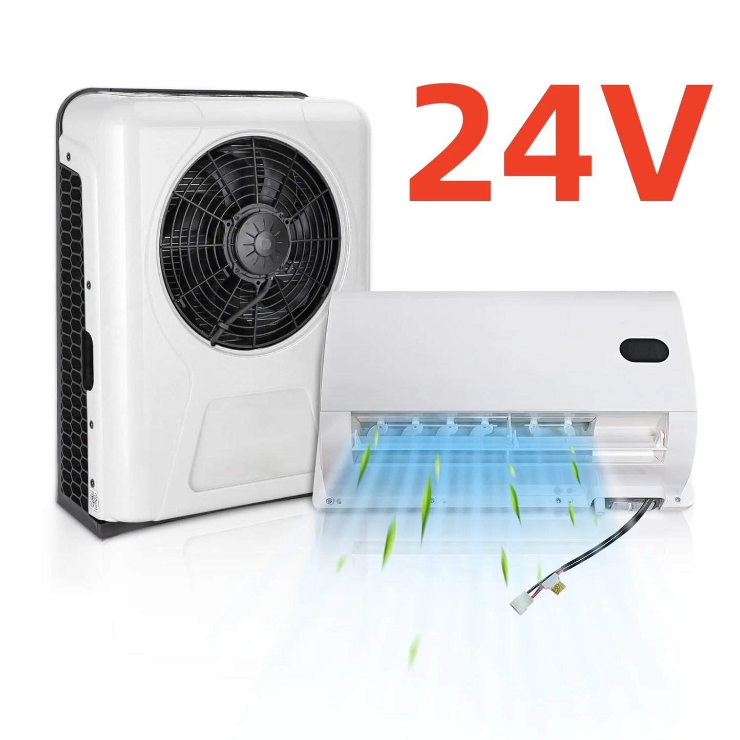 Treeligo 10500BTU Car Electric Parking Cooling Air Conditioner 12V/24V Split Air AC Unit for Truck Caravan Camper Van RV