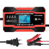 12V-24V 7-stage smart Car Battery-Charger Full Automatic 10A Digital Car Battery Charger  Pulse Repair for AGM GEL WET Lead Acid