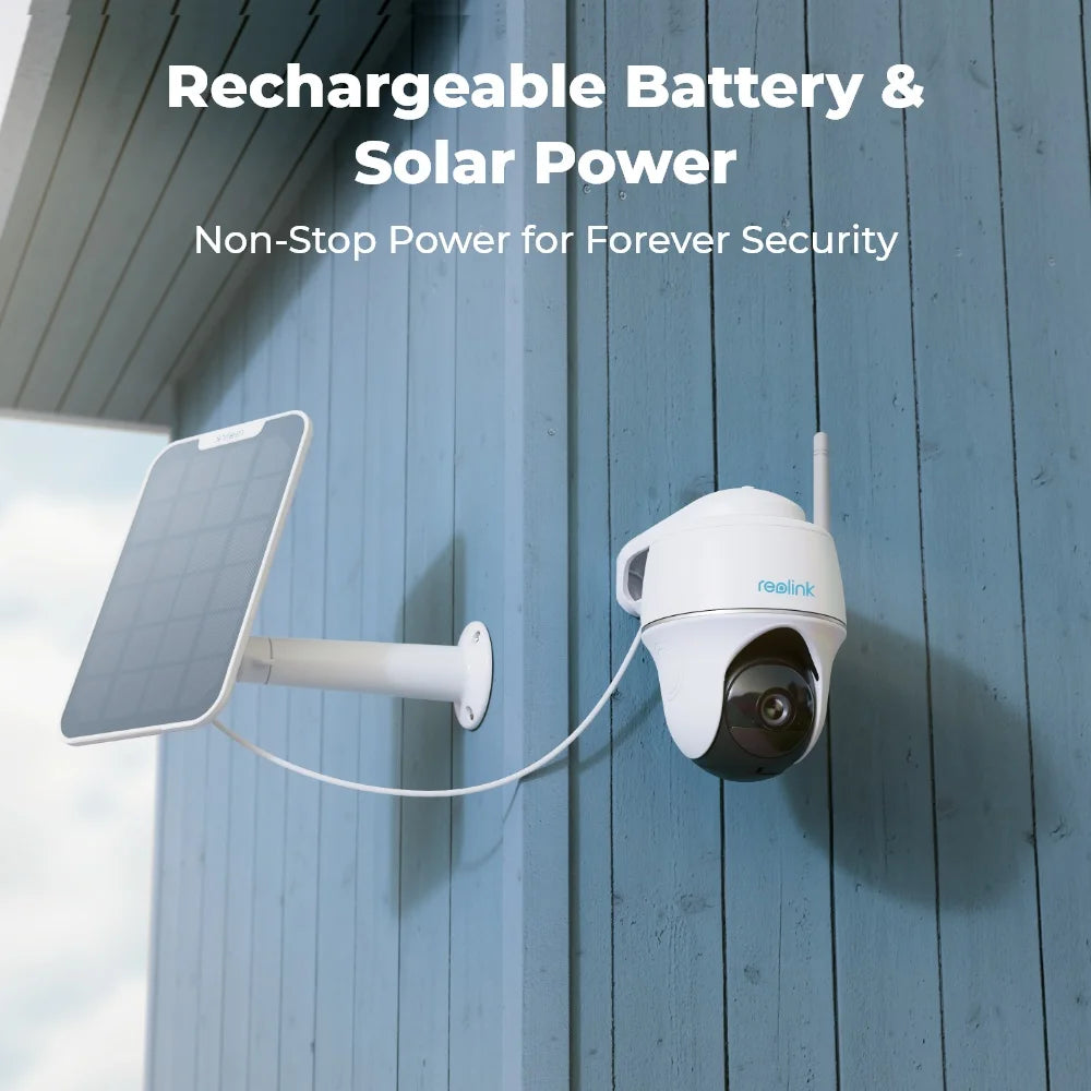Reolink Argus 3MP PT WiFi Security Camera Outdoor Solar/Battery Powered IP Cam Wireless Pan Tilt Surveillance Cameras