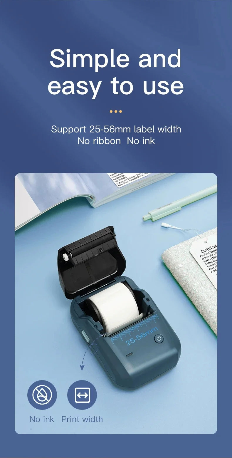 Niimbot B1 Mini Portable Thermal Printer Self-Adhesive Sticker Label Maker Pocket Printer Labeling Machine