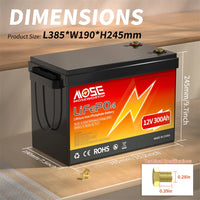 12V 100Ah 140Ah 168Ah 200Ah 300Ah LiFePO4 Battery 12.8V Lithium Iron Phosphate Battery Built-in BMS Deep Cycle for Solar Boat