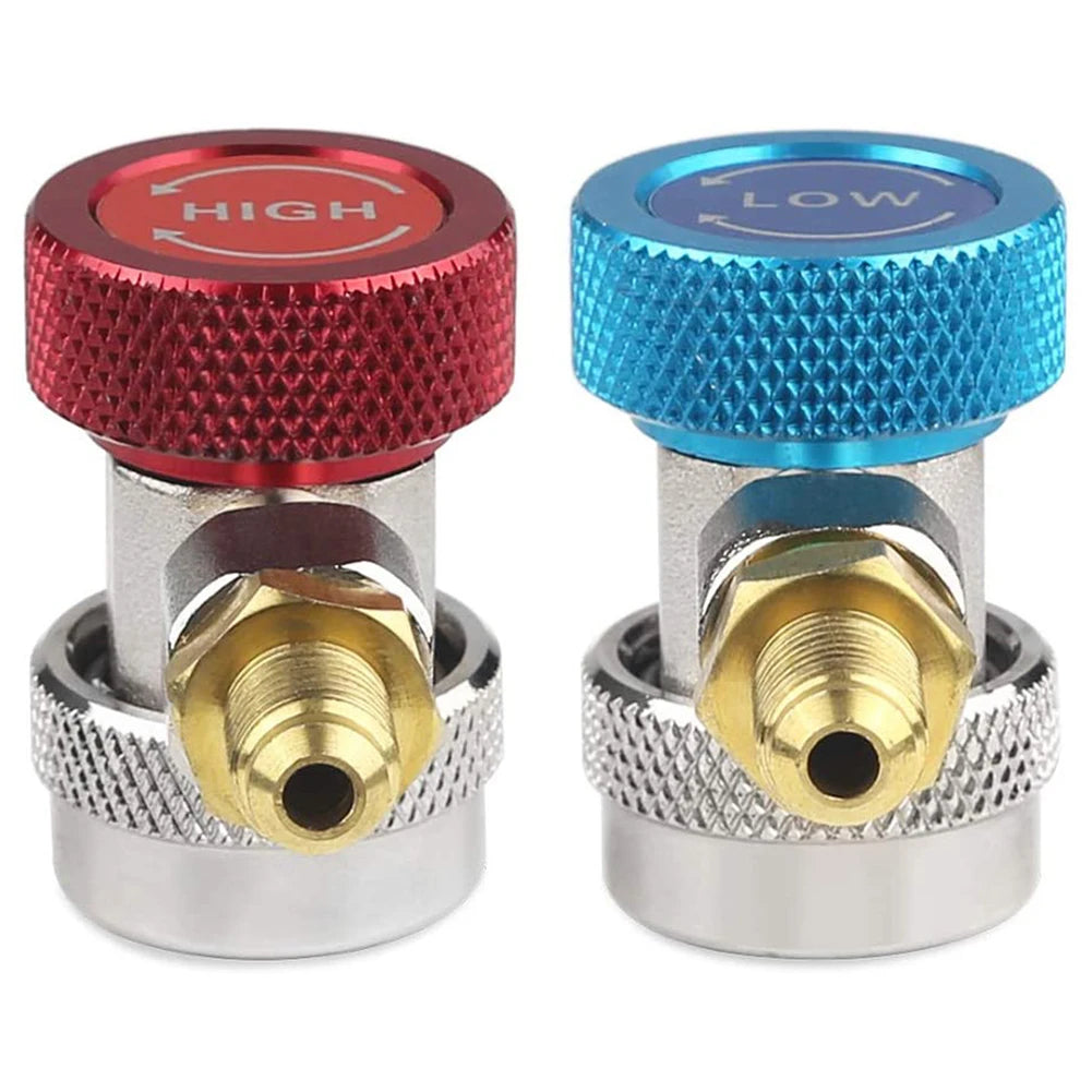 R134A A/C Manifold Gauge Adapter Copper Low/High Coupler Set A/C Adapter Air Conditioner Coolant Air Conditioning Accessories