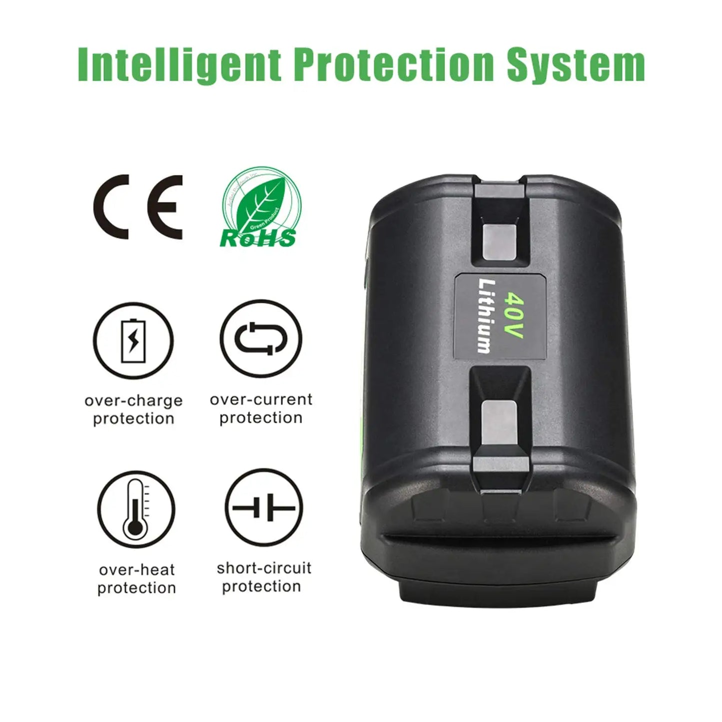 KUNLUN For Ryobi 6.0Ah 40V Li-ion Battery For OP40401 OP4050A OP4050 RY40502 RY40200 Cordless Power Tools Rechargeable Battery
