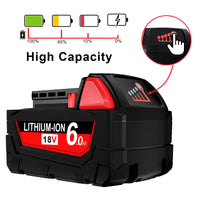 For Milwaukee 18V  M18 lithium 6.0Ah/9.0Ah XC Lithium Battery 48-11-1860 48-11-1850 48-11-1840 48-11-1820 Charger rechargeable P