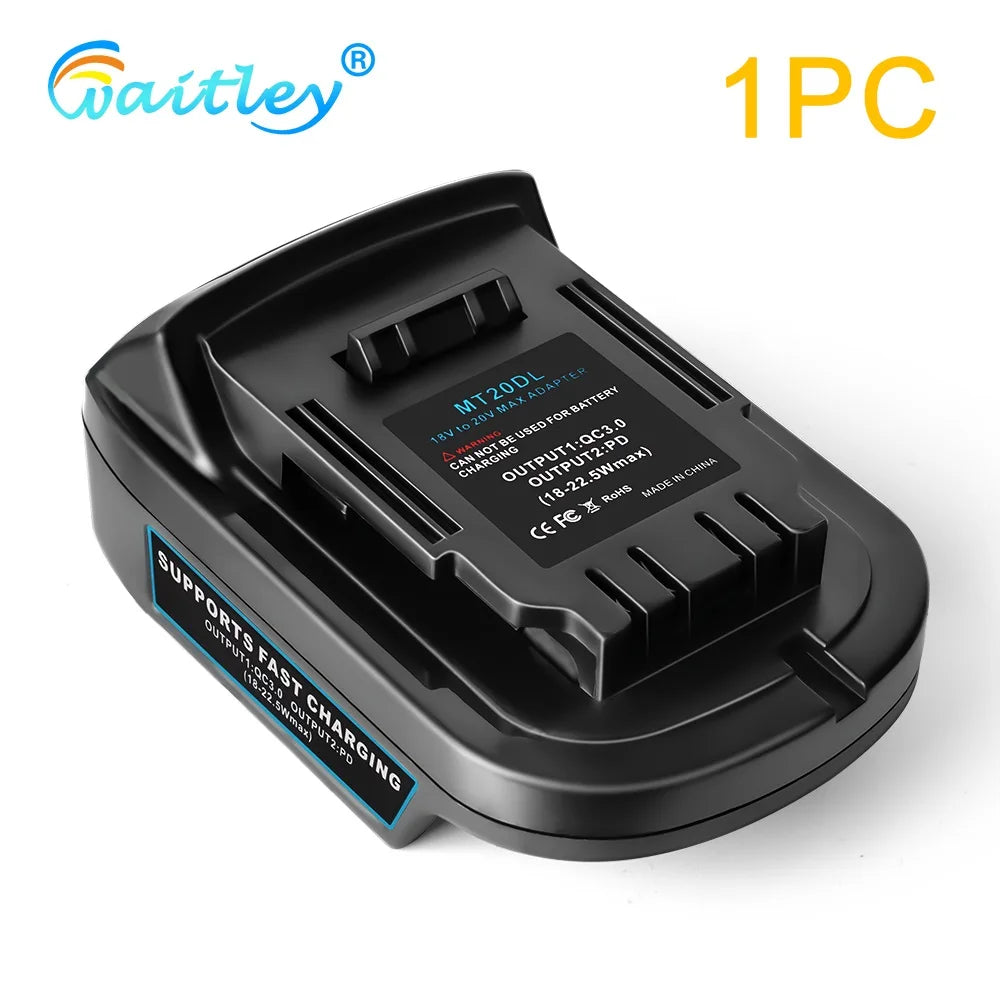 Waitley Battery Adapter for Makita 18V conversion compatible with Dewalt 18V / 20V Power Tool Batteries Accessories DCB200