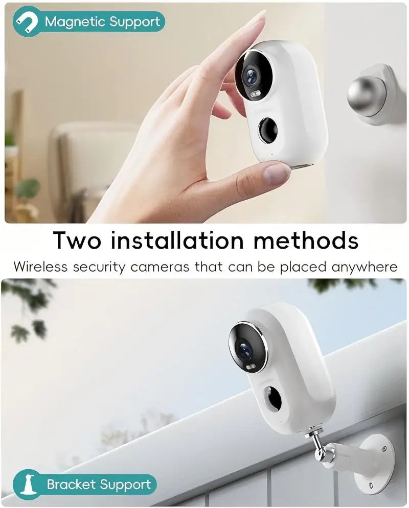 ZUMIMALL APP F5 Security Cameras Wireless Outdoor with Magnetic Mount, Battery Powered, 2.4G WiFi ,3MP Color Night Vision